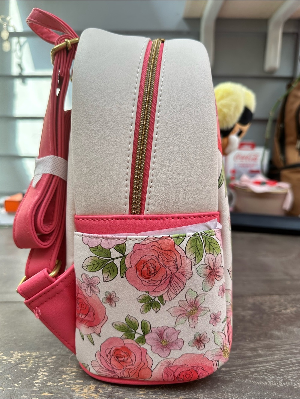 Disney x Loungefly Pink Floral Princess Aurora Backpack - Picture 3 of 4